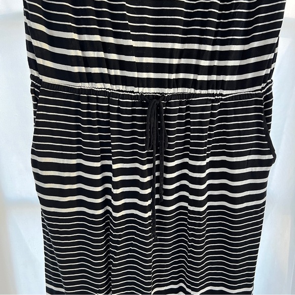 AVA & VIV Black & White Stripe Rayon Knit Maxi Dress; Elastic Waist; Size 1X EUC - Picture 5 of 9